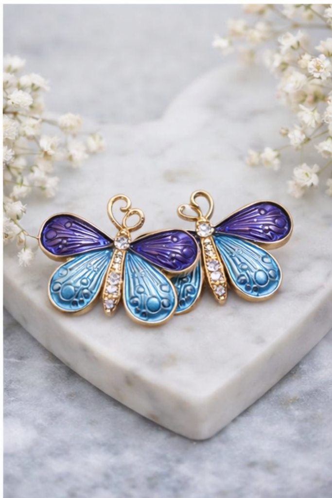 Royal Wing Butterfly Earrings - Image 3