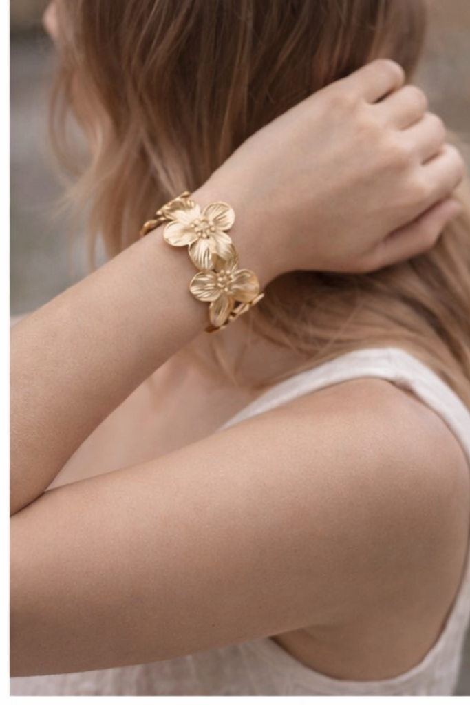 Golden Blossom Bracelet (Anti-Tarnish) - Image 2