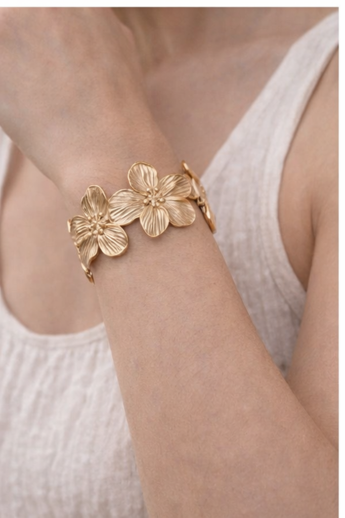 Golden Blossom Bracelet (Anti-Tarnish) - Image 3