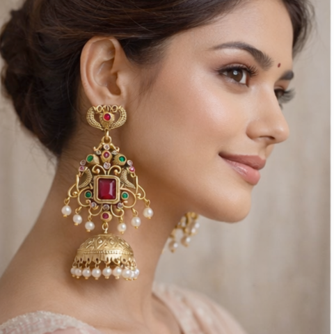 Kashmiri jhumka earrings
