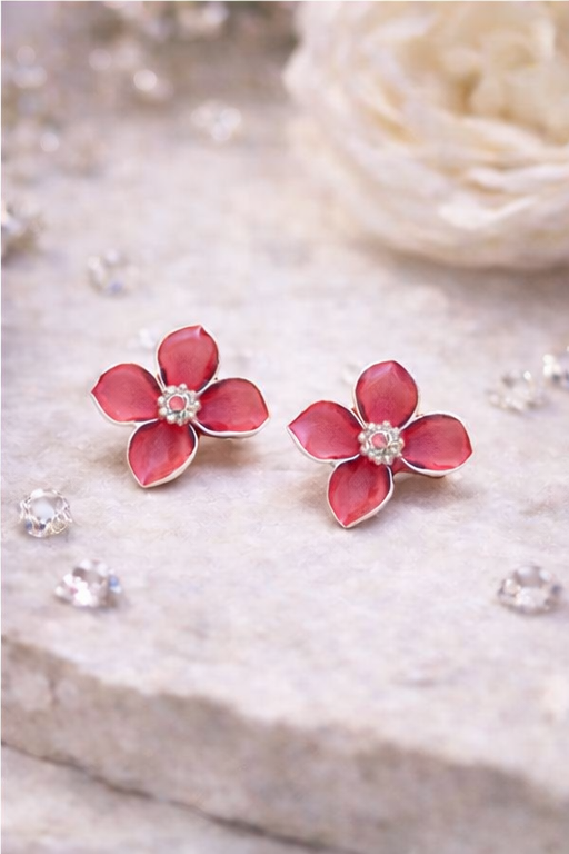 Rose Petal Bloom Stud Earrings