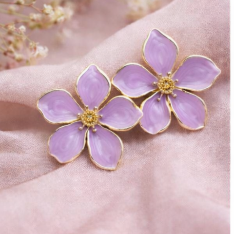 Lavender Petal Stud Earrings